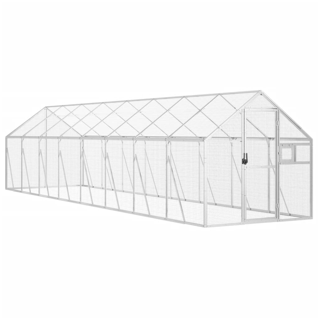 vidaXL Voliere Silbern 1,79x8x1,85 m Aluminium