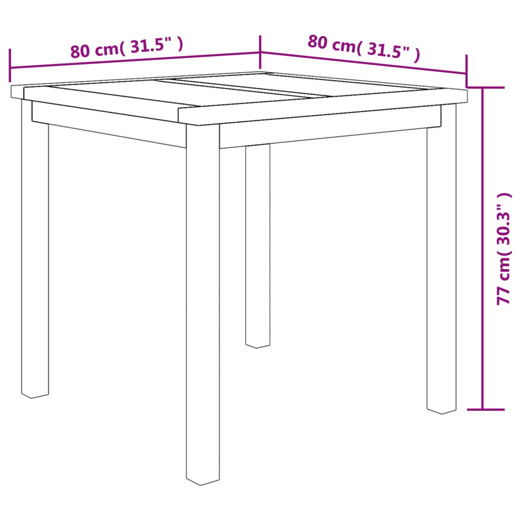 vidaXL 5-tlg. Garten-Essgruppe Massivholz Teak