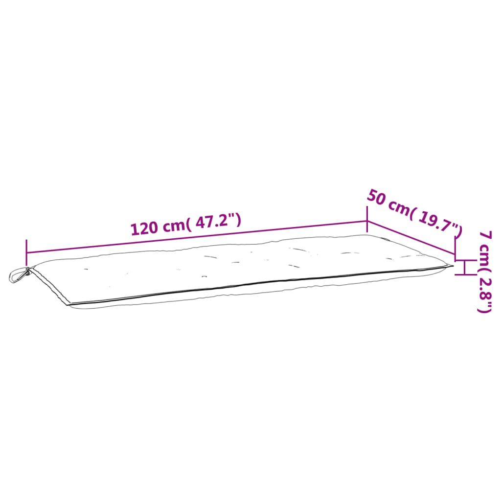 vidaXL Gartenbank-Auflage Rosa 120x50x7 cm Stoff