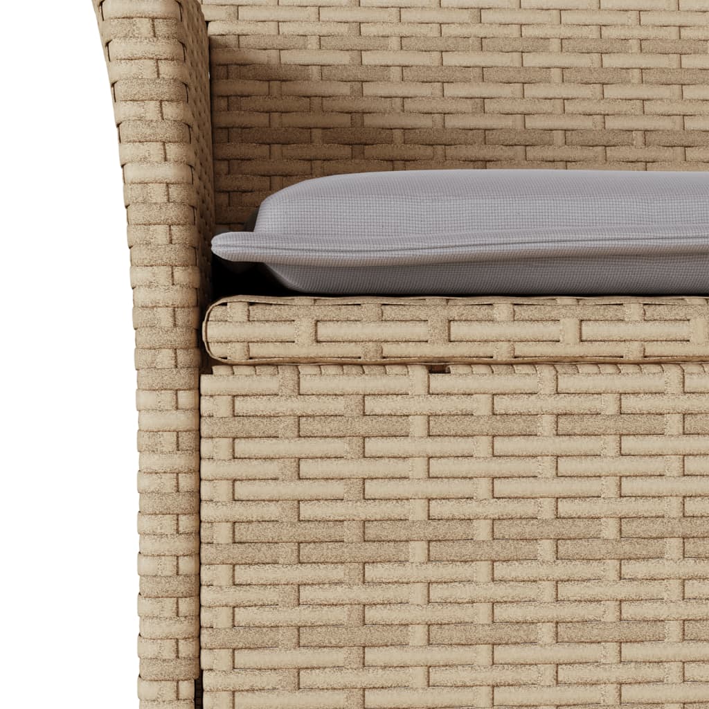 vidaXL Gartenstühle mit Kissen 2 Stk. Beige Poly Rattan