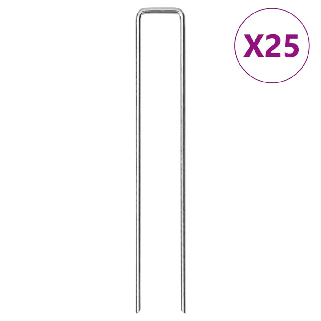 vidaXL Bodenanker 25 Stk. U-Form 20x3,5 cm Verzinkter Stahl