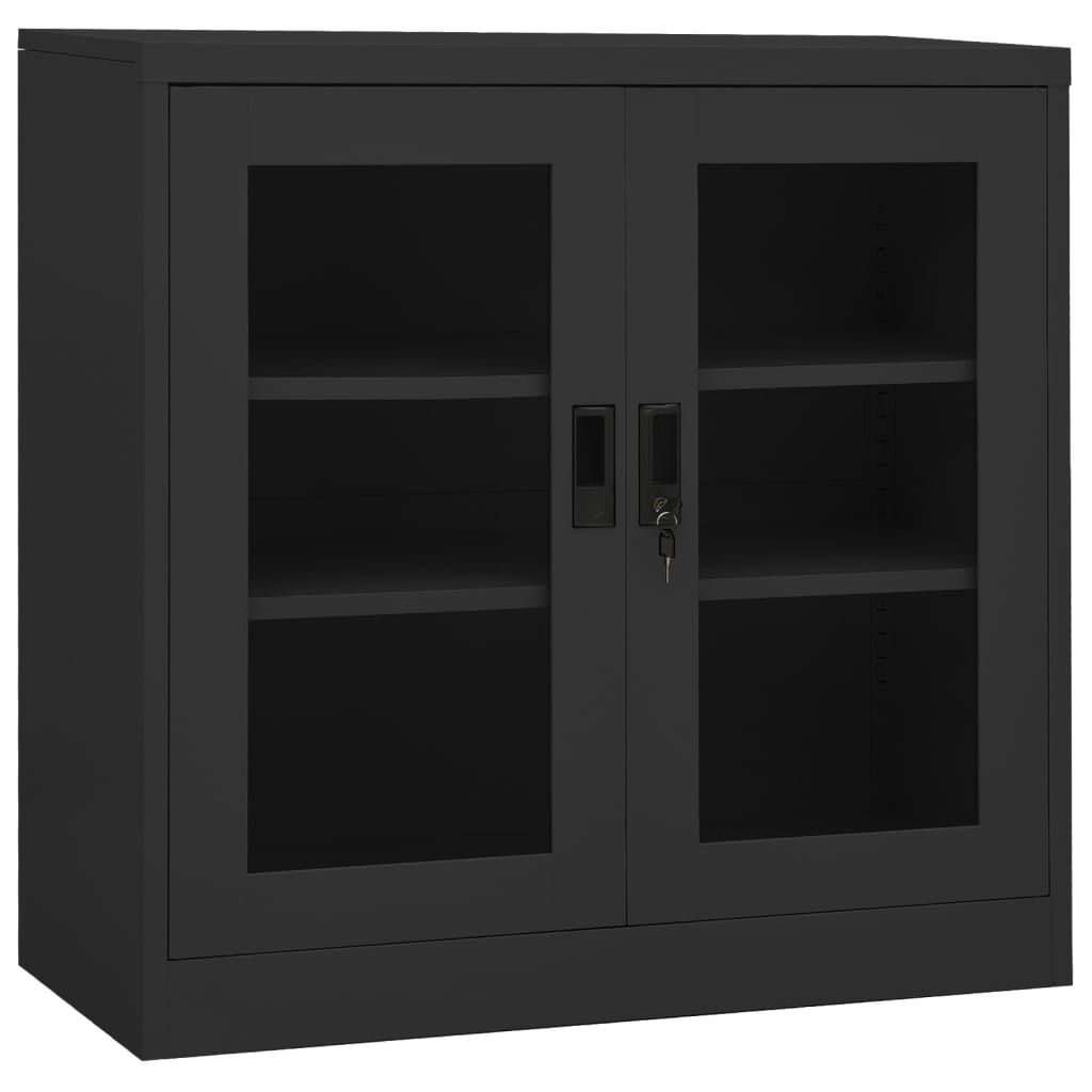 vidaXL Büroschrank mit Pflanzkasten Anthrazit 90x40x113 cm Stahl