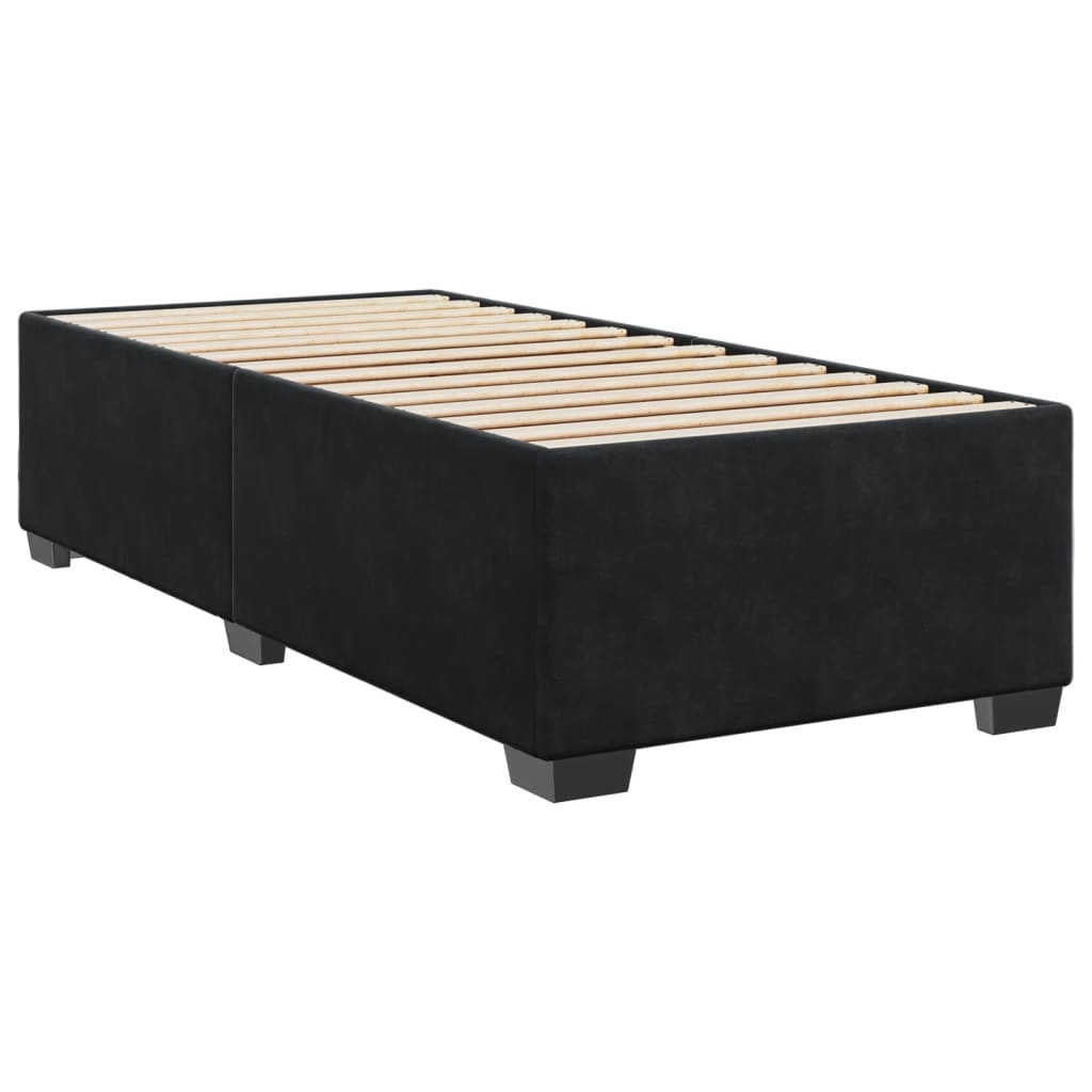 vidaXL Boxspringbett mit Matratze Schwarz 90x190 cm Samt