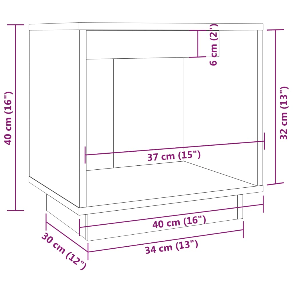 vidaXL Nachttische 2 Stk. Weiß 40x30x40 cm Massivholz Kiefer