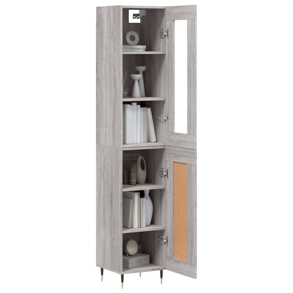 vidaXL Highboard Grau Sonoma 34,5x34x180 cm Holzwerkstoff