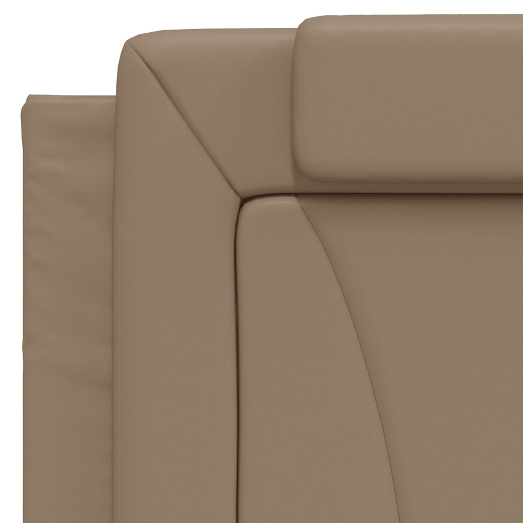 vidaXL Bett mit Matratze Cappuccino-Braun 100x200 cm Kunstleder