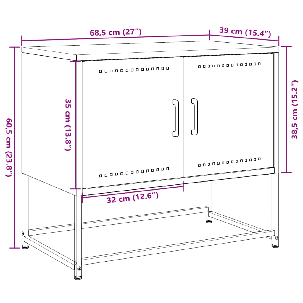 vidaXL TV-Schrank Rosa 68,5x39x60,5 cm Stahl