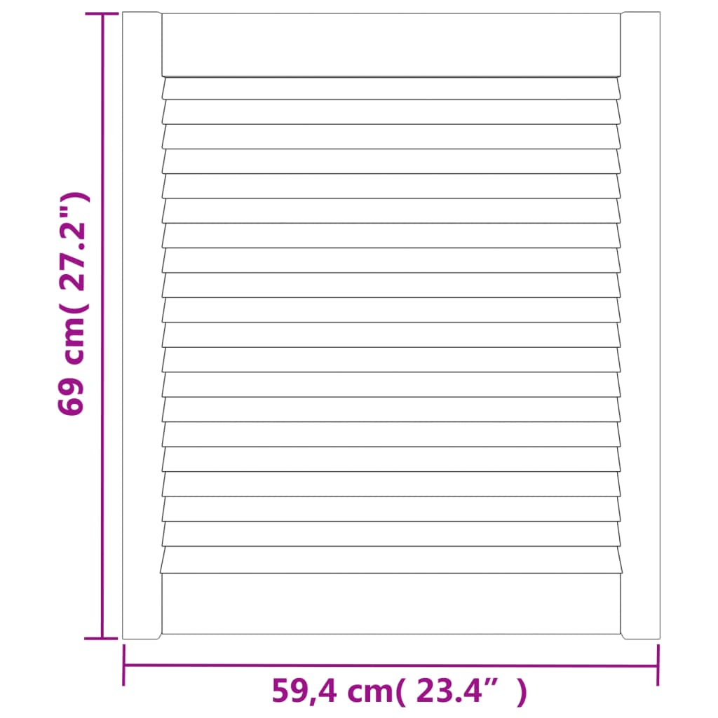 vidaXL Schranktüren Lamellen-Design 4 Stk. Weiß 69x59,4 cm Massivholz