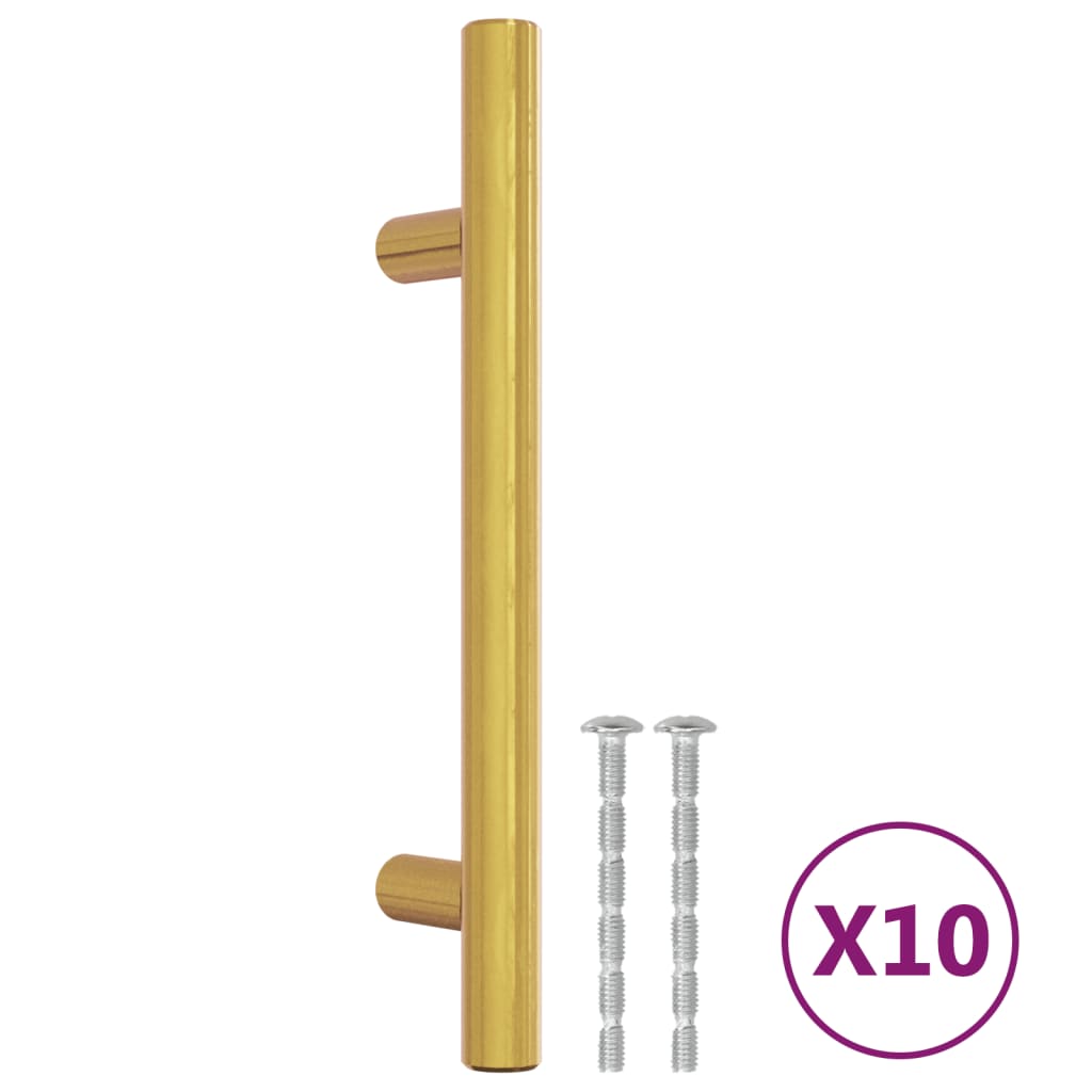 vidaXL Möbelgriffe 10 Stk. Golden 96 mm Edelstahl