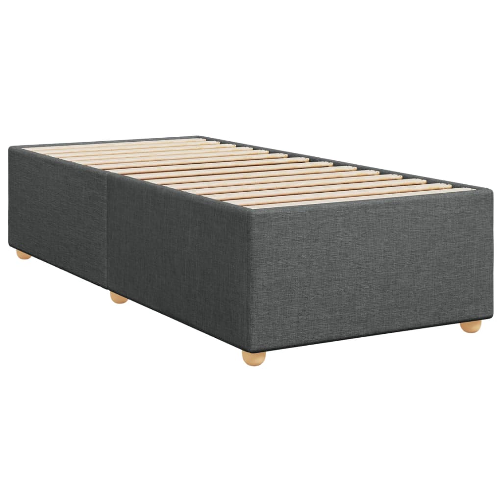 vidaXL Boxspringbett mit Matratze Dunkelgrau 90x190 cm Stoff