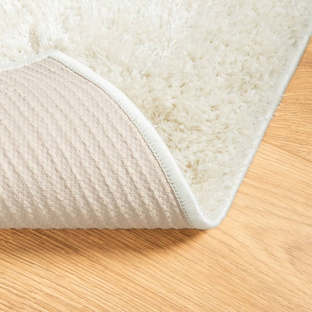 vidaXL Teppich ISTAN Hochflor Glänzend Creme 120x170 cm