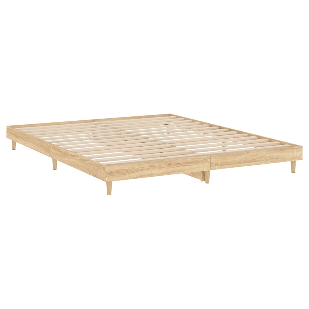 vidaXL Bettgestell ohne Matratze Sonoma-Eiche 150x200 cm Holzwerkstoff