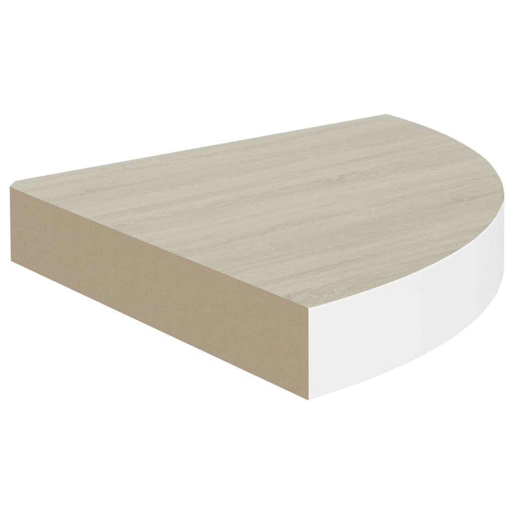 vidaXL Eck-Schweberegale 4 Stk. Eichen-Optik und Weiß 35x35x3,8 cm MDF