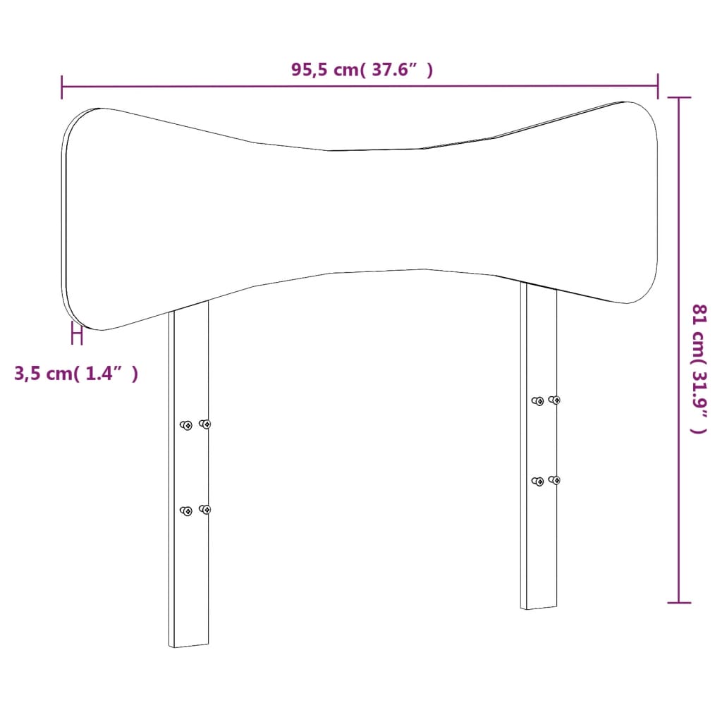 vidaXL Kopfteil Weiß 90 cm Massivholz Kiefer