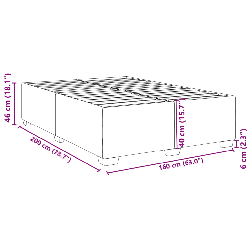 vidaXL Bettgestell Schwarz 160x200 cm Kunstleder