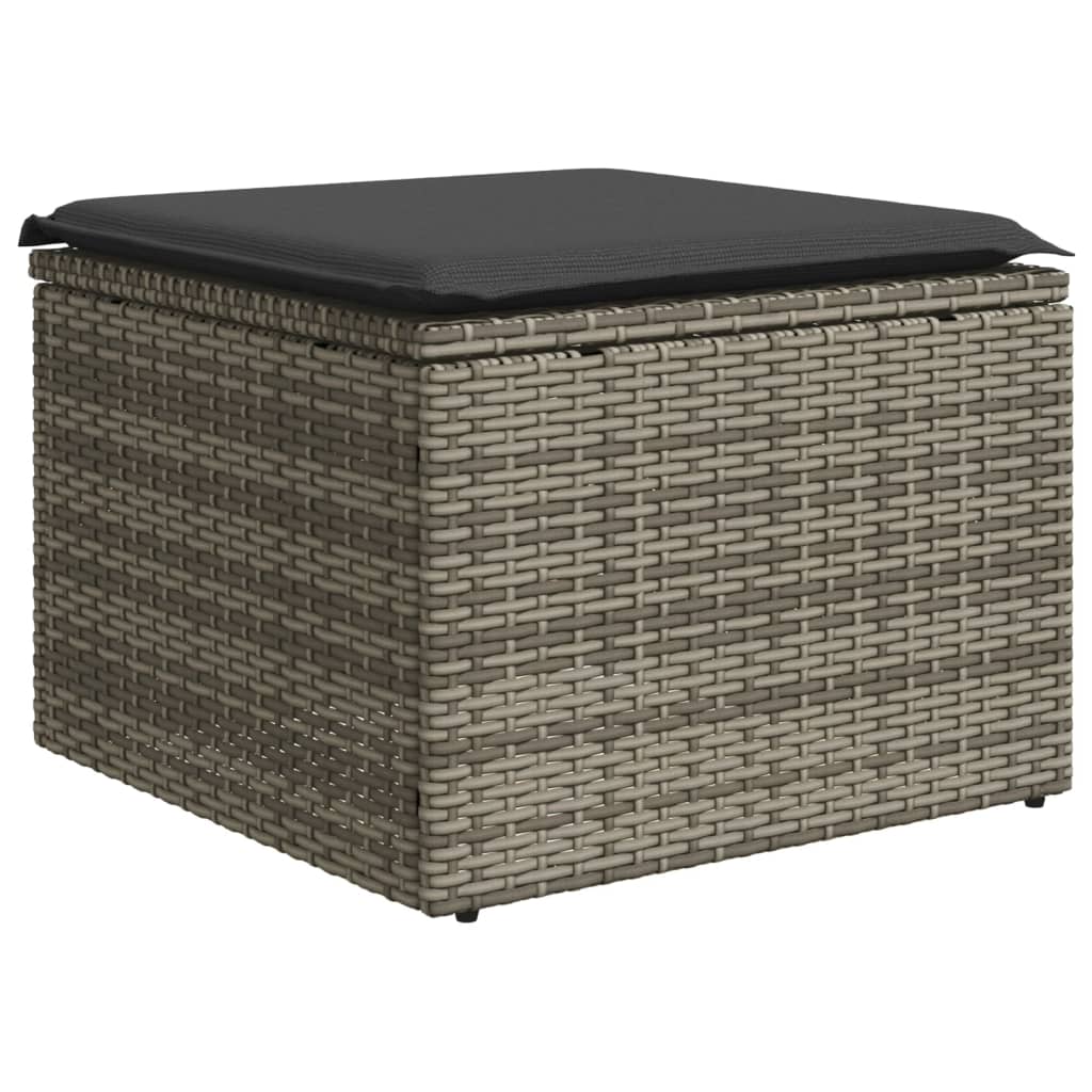 vidaXL 8-tlg. Garten-Sofagarnitur mit Kissen Grau Poly Rattan