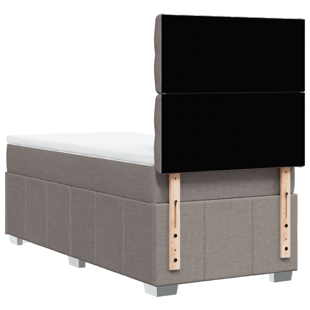 vidaXL Boxspringbett mit Matratze Taupe 90x190 cm Stoff