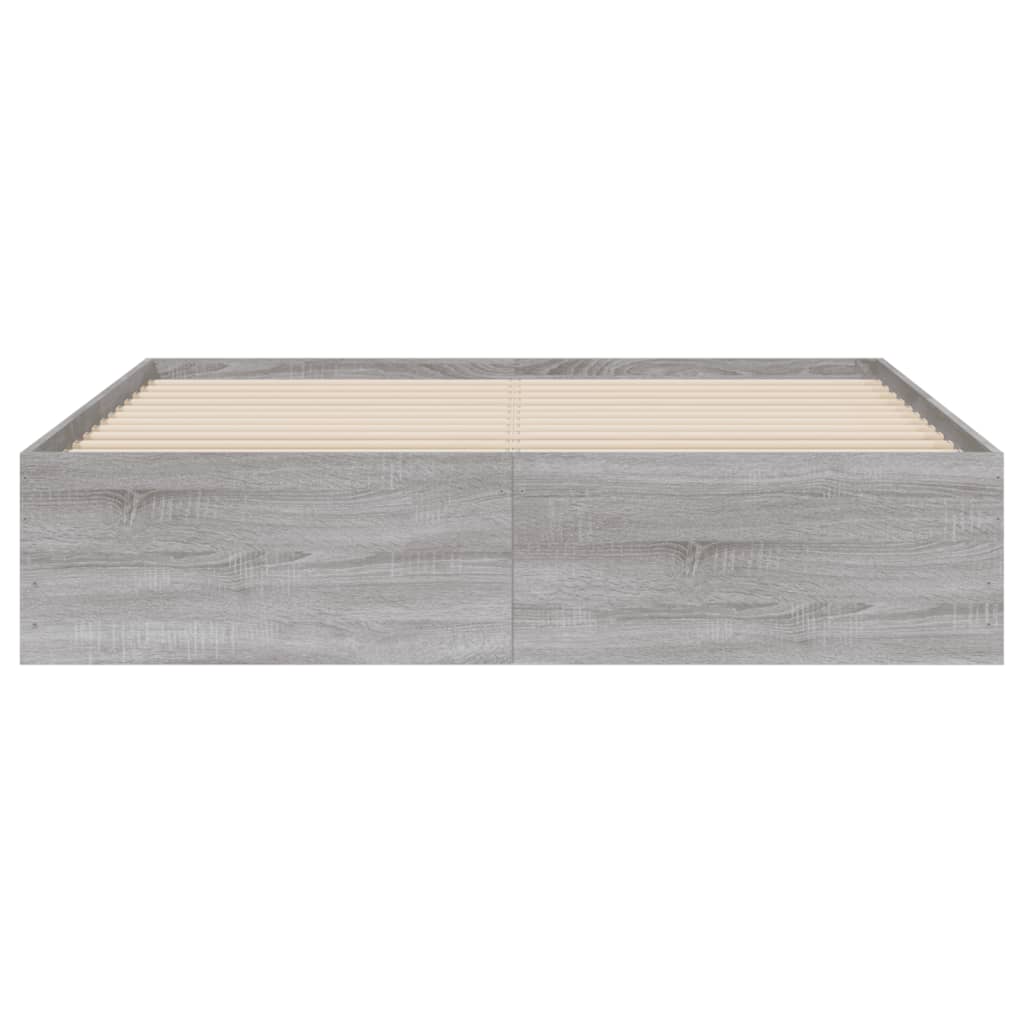 vidaXL Bettgestell mit Schubladen Grau Sonoma 140x190 cm Holzwerkstoff