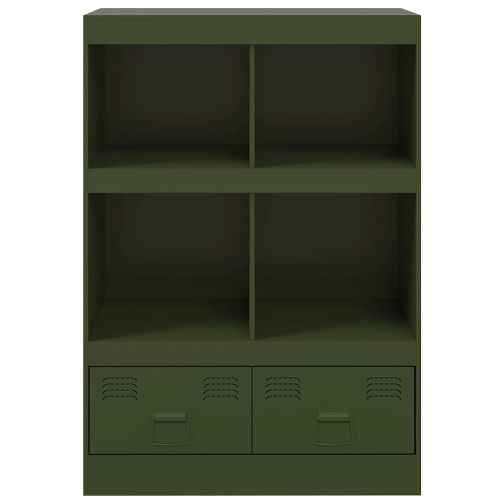 vidaXL Highboard Olivgrün 67x39x95 cm Stahl