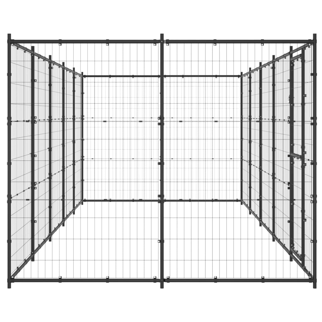 vidaXL Outdoor-Hundezwinger Stahl 12,1 m²