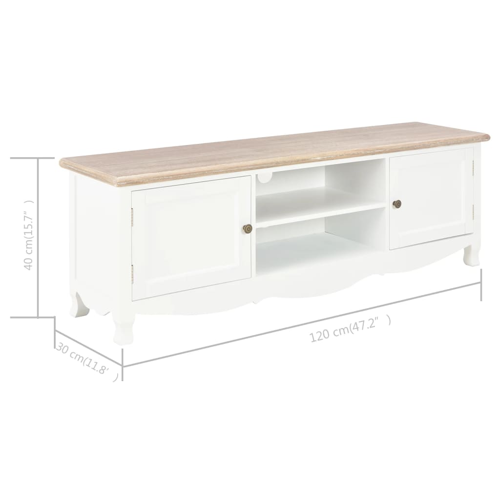 vidaXL TV-Schrank Weiß 120×30×40 cm Holz