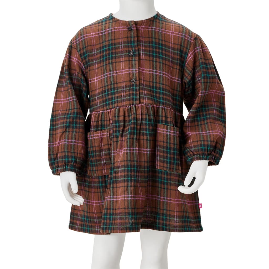 Kinderkleid mit Langen Ärmeln Cognac 128