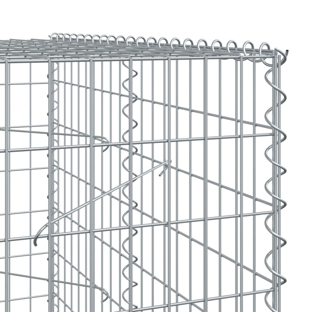 vidaXL Gabione mit Deckel 650x100x200 cm Verzinktes Eisen