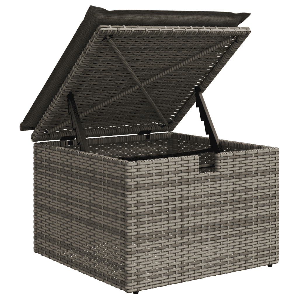 vidaXL 4-tlg. Garten-Sofagarnitur mit Kissen Grau Poly Rattan