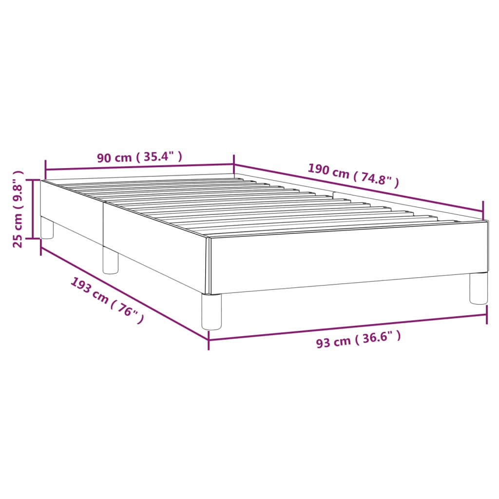 vidaXL Bettgestell Schwarz 90x190 cm Kunstleder