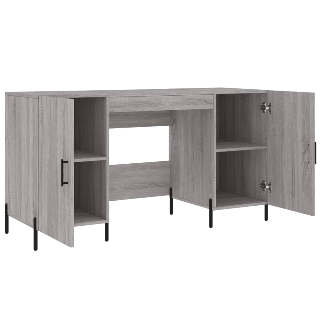 vidaXL Schreibtisch Grau Sonoma 140x50x75 cm Holzwerkstoff