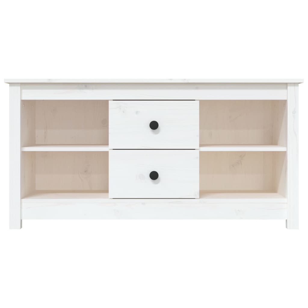 vidaXL TV-Schrank Weiß 103x36,5x52 cm Massivholz Kiefer