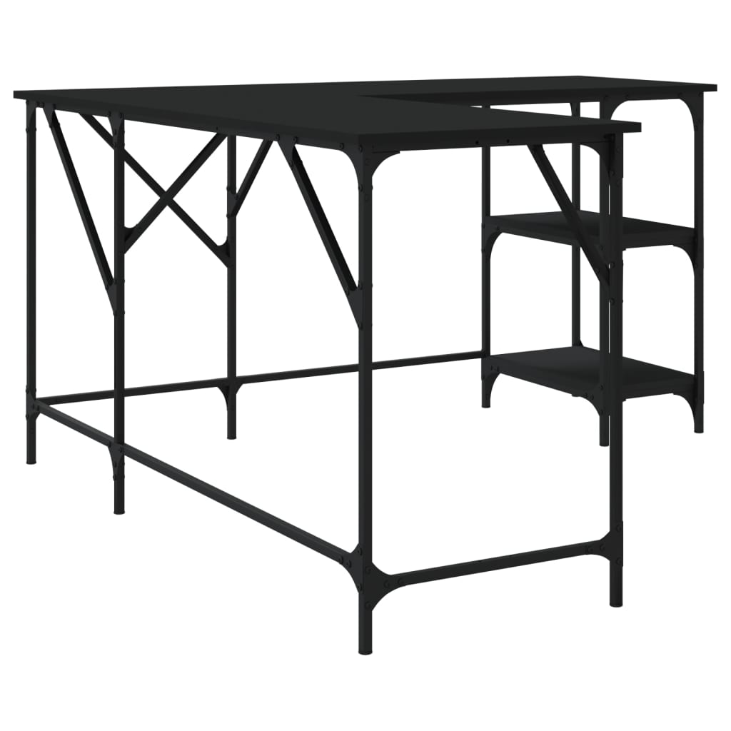 vidaXL Schreibtisch Schwarz 139x139x75 cm Holzwerkstoff