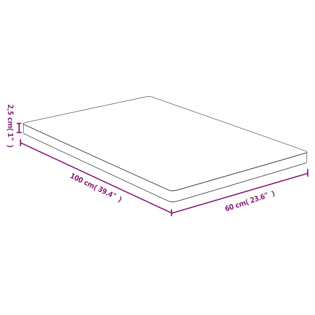 vidaXL Tischplatte 60x100x2,5 cm Bambus