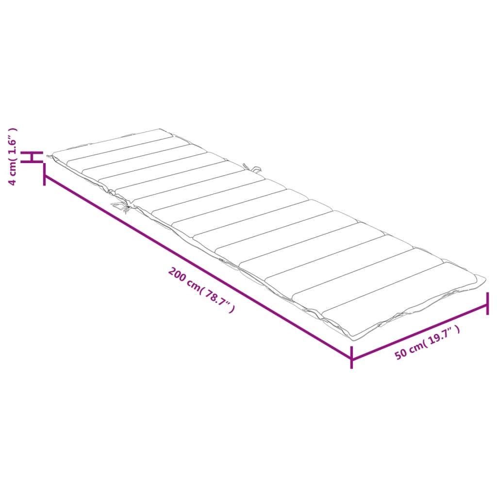 vidaXL Sonnenliegen-Auflage Melange Rot 200x50x4 cm Stoff