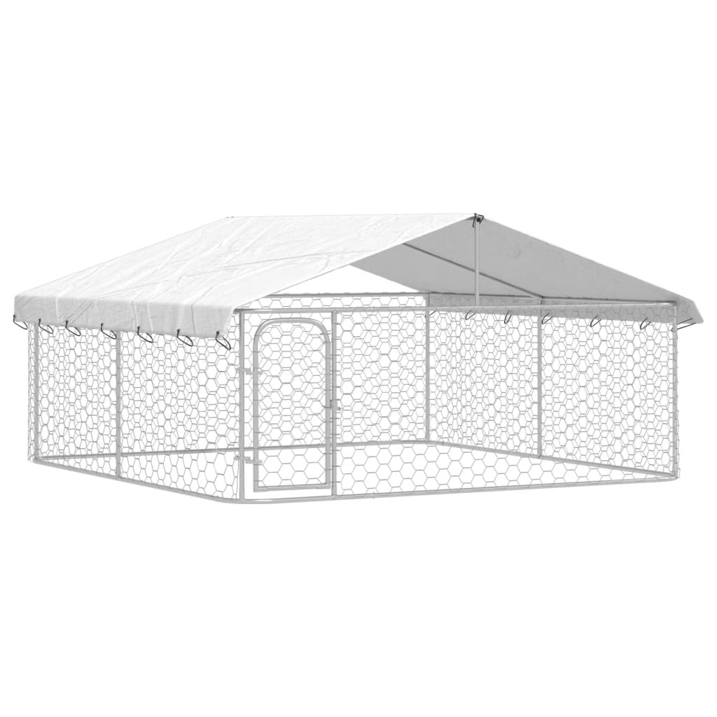 vidaXL Outdoor-Hundezwinger mit Dach 300x300x150 cm