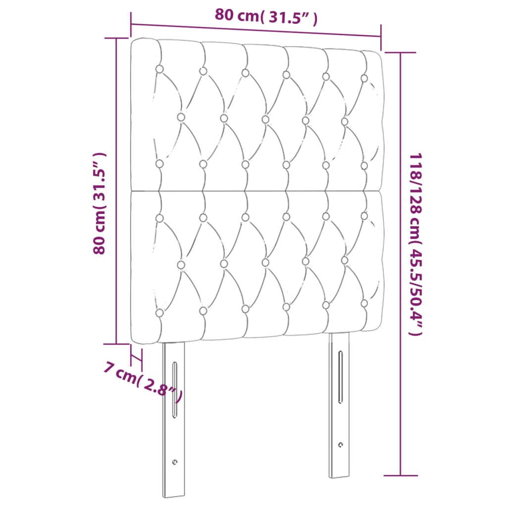 vidaXL Kopfteile 2 Stk. Dunkelbraun 80x7x78/88 cm Stoff