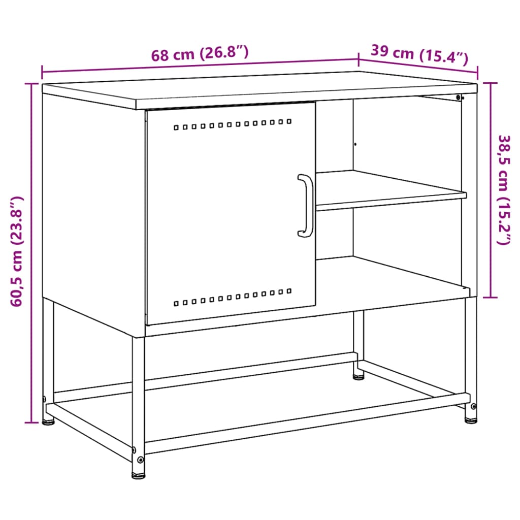 vidaXL TV-Schrank Senfgelb 68x39x60,5 cm Stahl