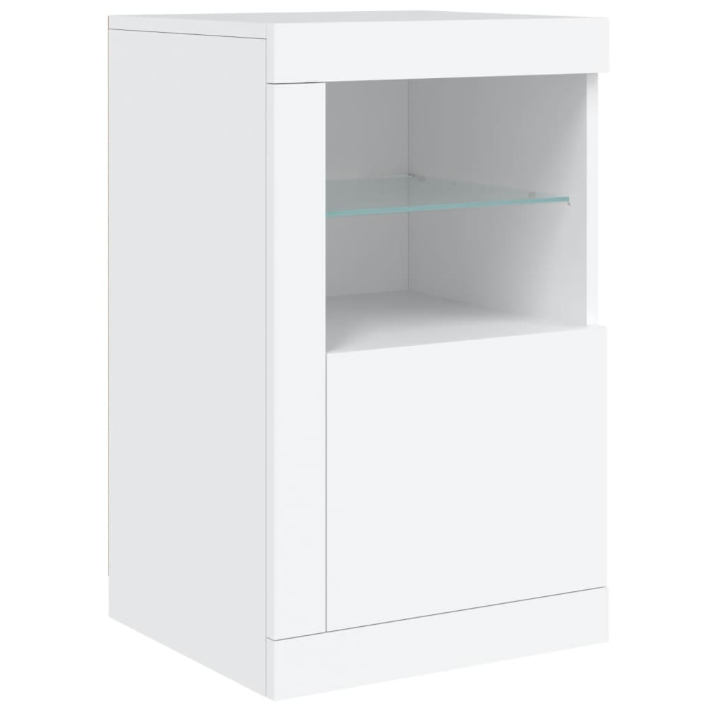 vidaXL Sideboard mit LED-Leuchten Weiß 164x37x67 cm