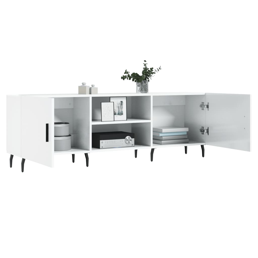 vidaXL TV-Schrank Hochglanz-Weiß 150x30x50 cm Holzwerkstoff