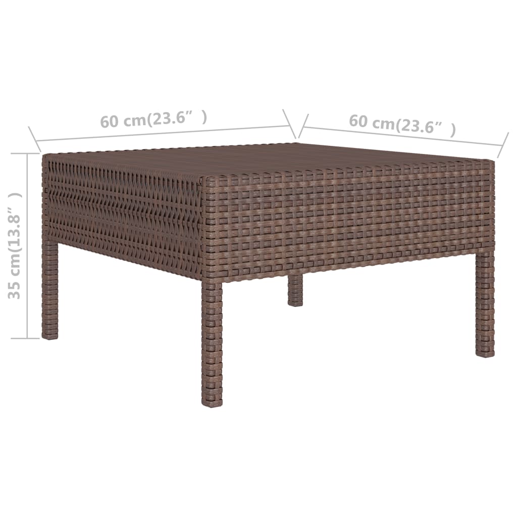 vidaXL 3-tlg. Garten-Lounge-Set mit Auflagen Poly Rattan Braun