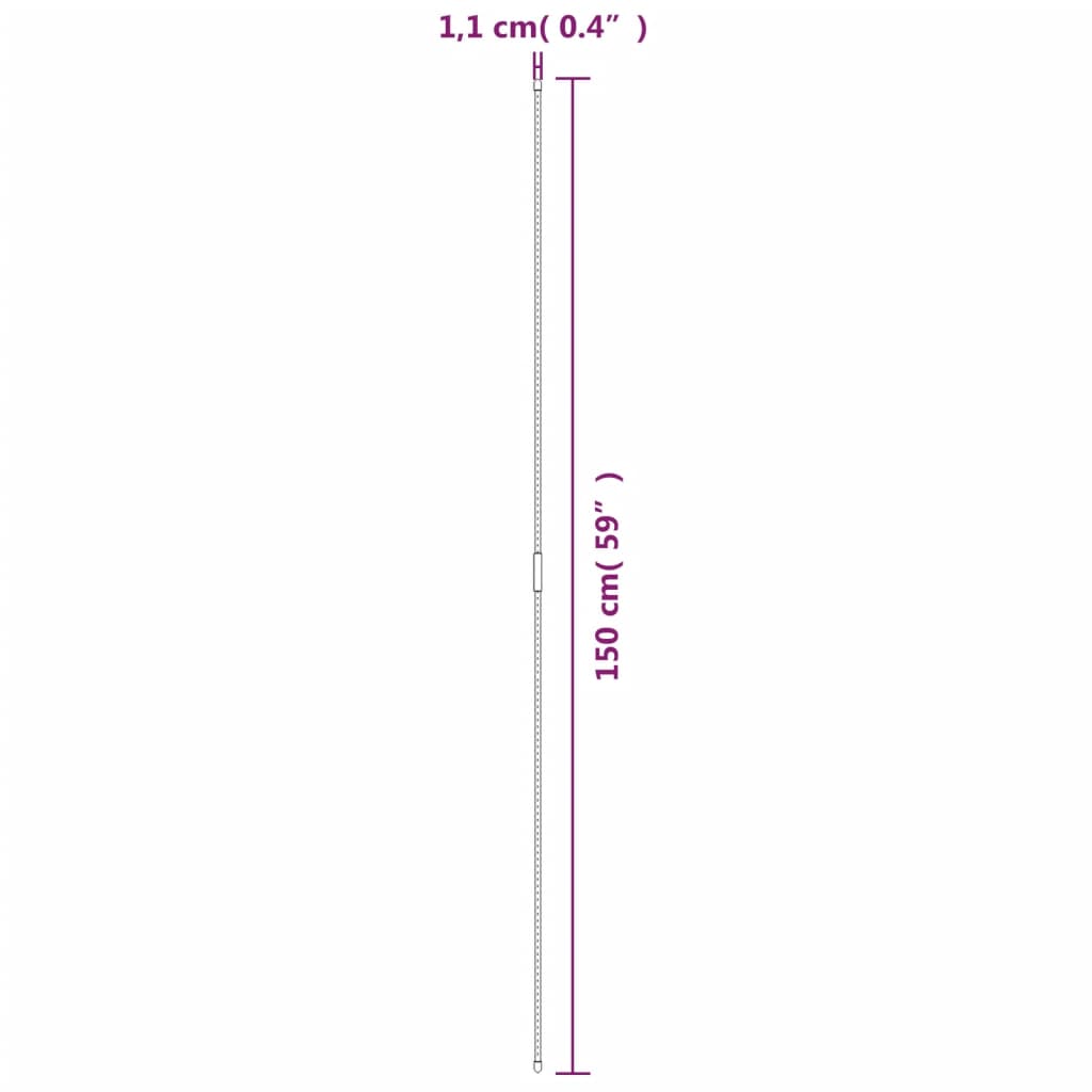 vidaXL Pflanzenstützen 30 Stk. Grün 150 cm Stahl