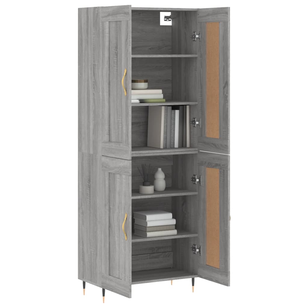 vidaXL Highboard Grau Sonoma 69,5x34x180 cm Holzwerkstoff