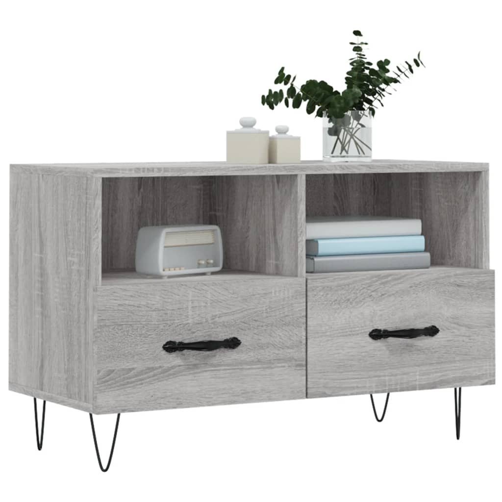 vidaXL TV-Schrank Grau Sonoma 80x36x50 cm Holzwerkstoff