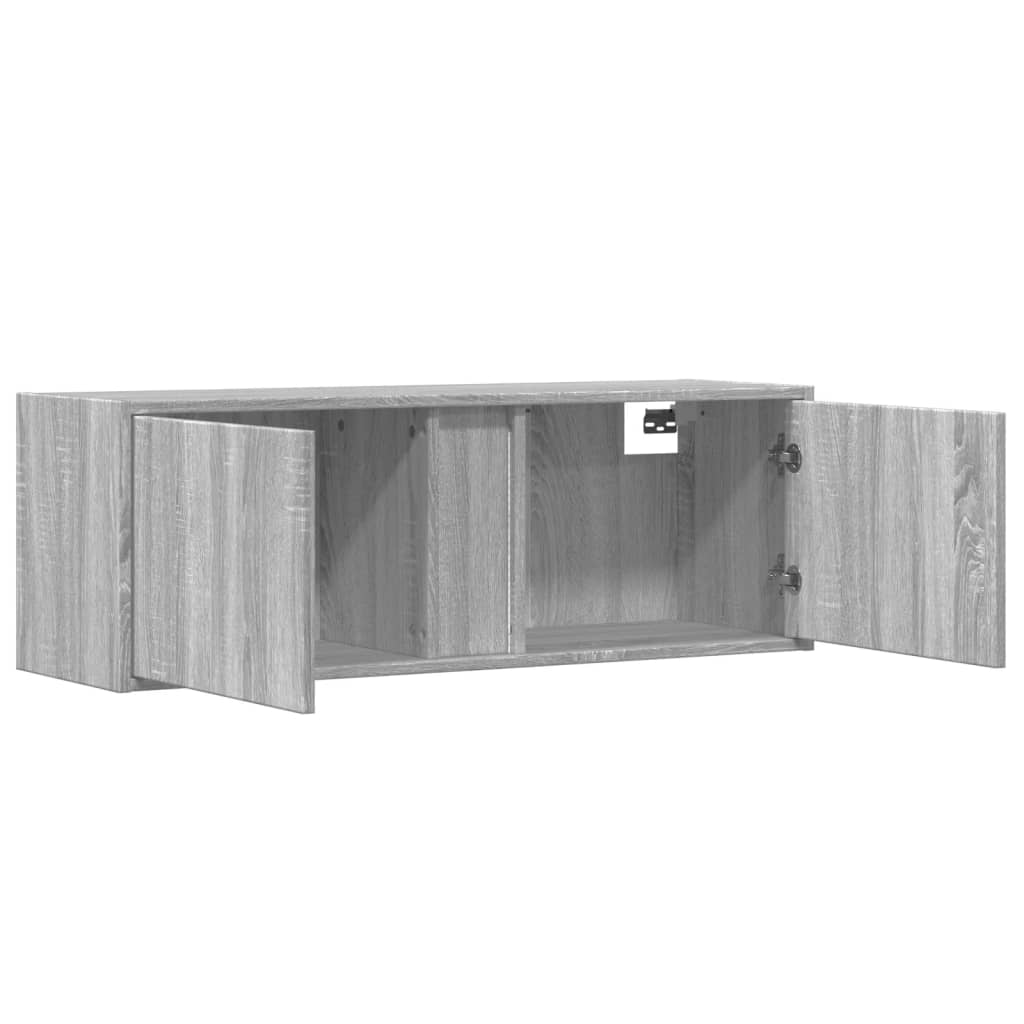 vidaXL TV-Wandschrank mit LED-Beleuchtung Grau Sonoma 100x31x35 cm