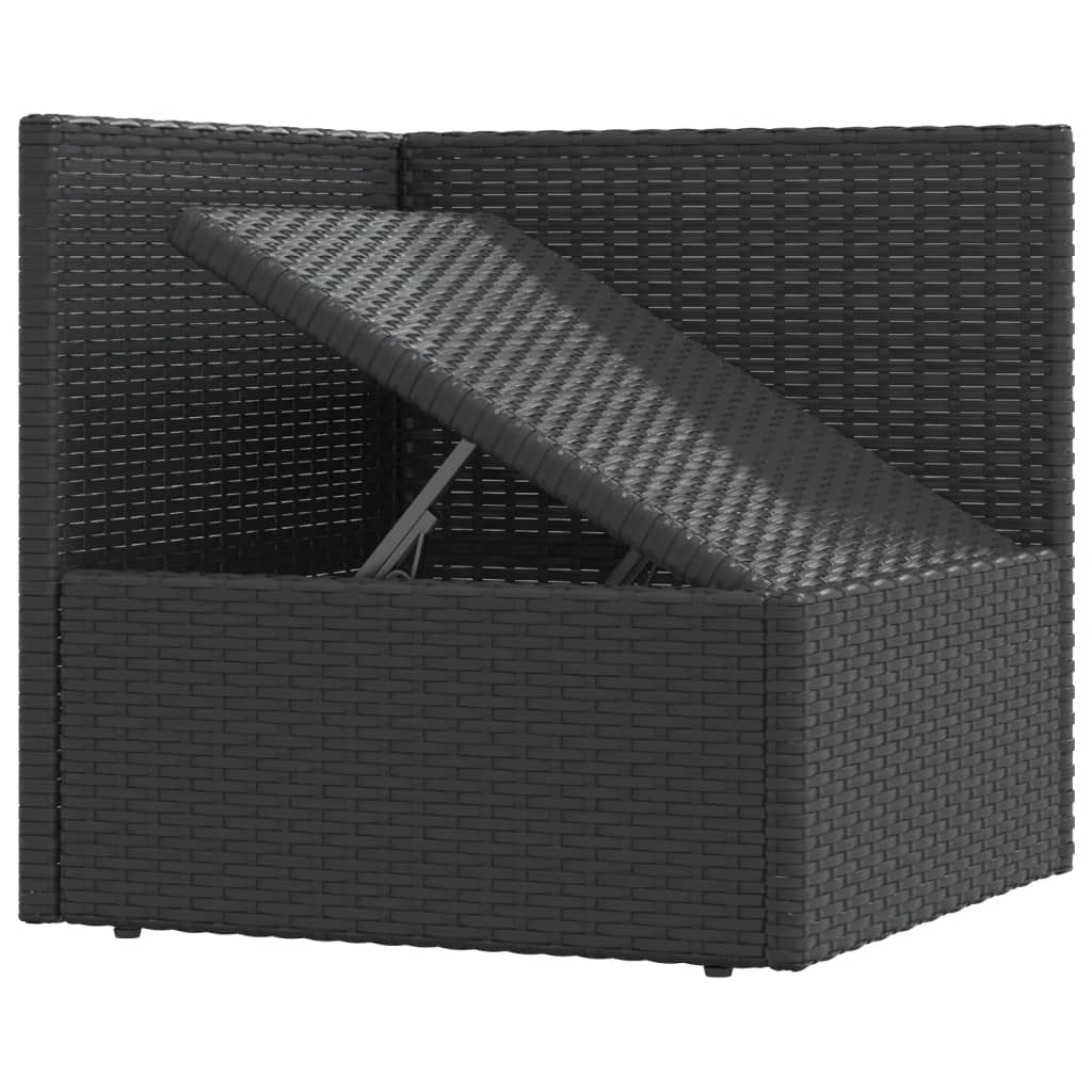 vidaXL 5-tlg. Garten-Lounge-Set mit Kissen Schwarz Poly Rattan