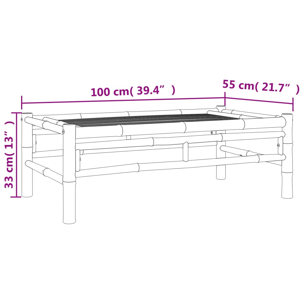 vidaXL 3-tlg. Garten-Lounge-Set mit Dunkelgrauen Kissen Bambus