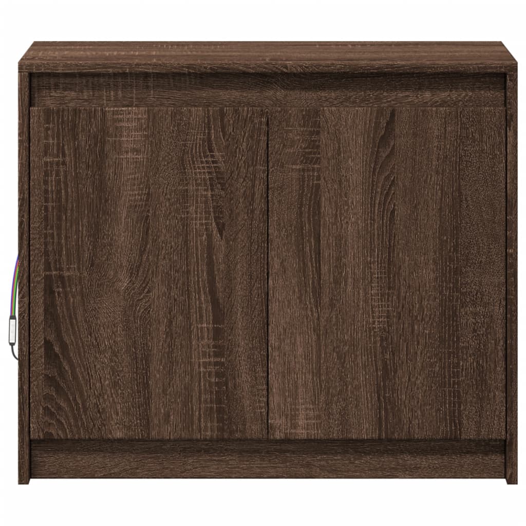 vidaXL LED-Sideboard Braun Eichen-Optik 72x34x61 cm Holzwerkstoff