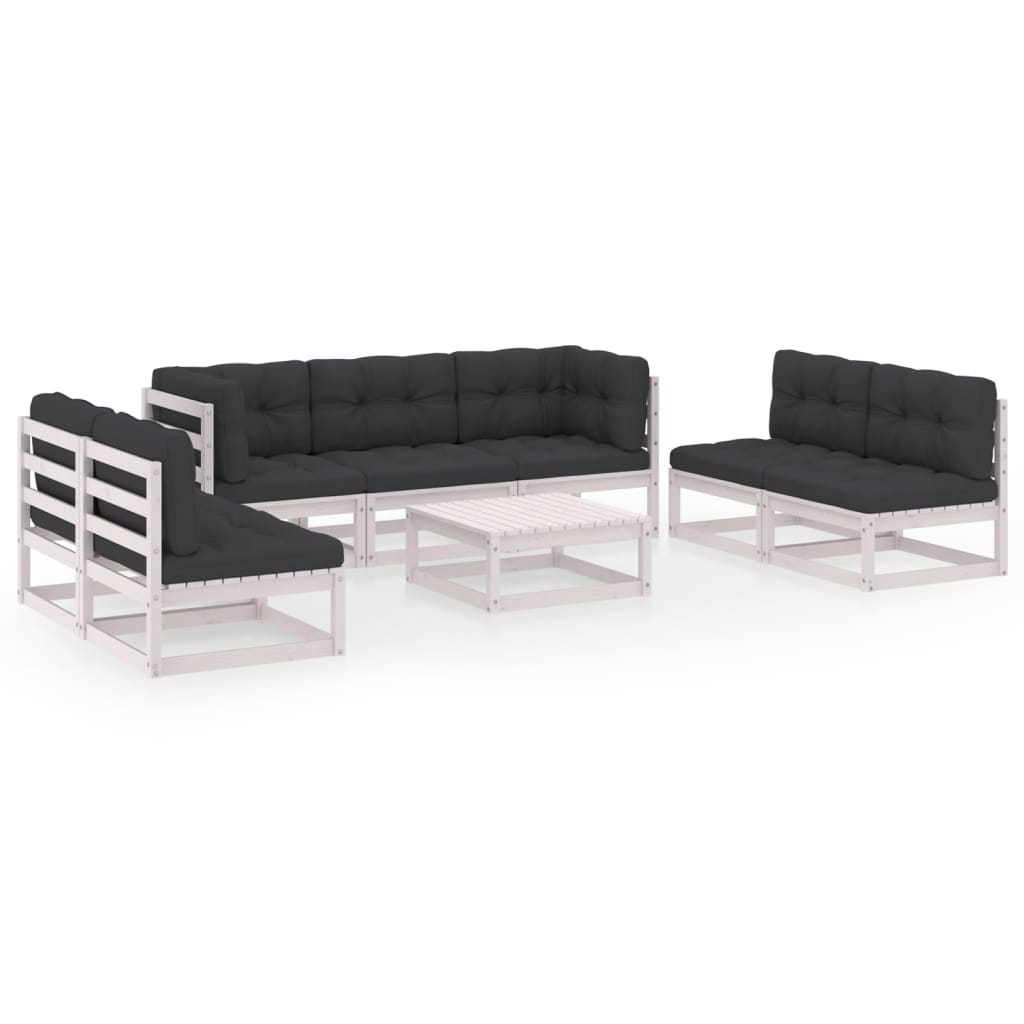 vidaXL 8-tlg. Garten-Lounge-Set mit Kissen Kiefer Massivholz