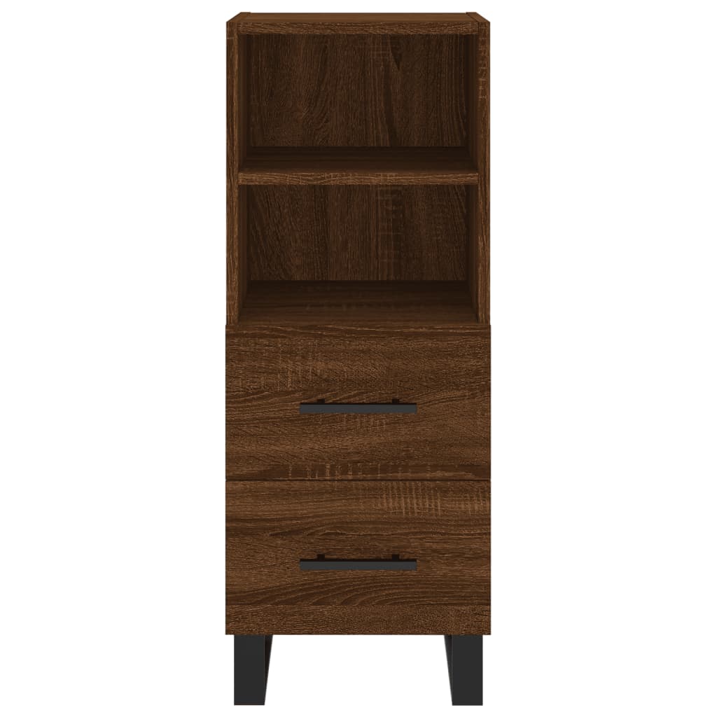 vidaXL Highboard Braun Eichen-Optik 34,5x34x180 cm Holzwerkstoff