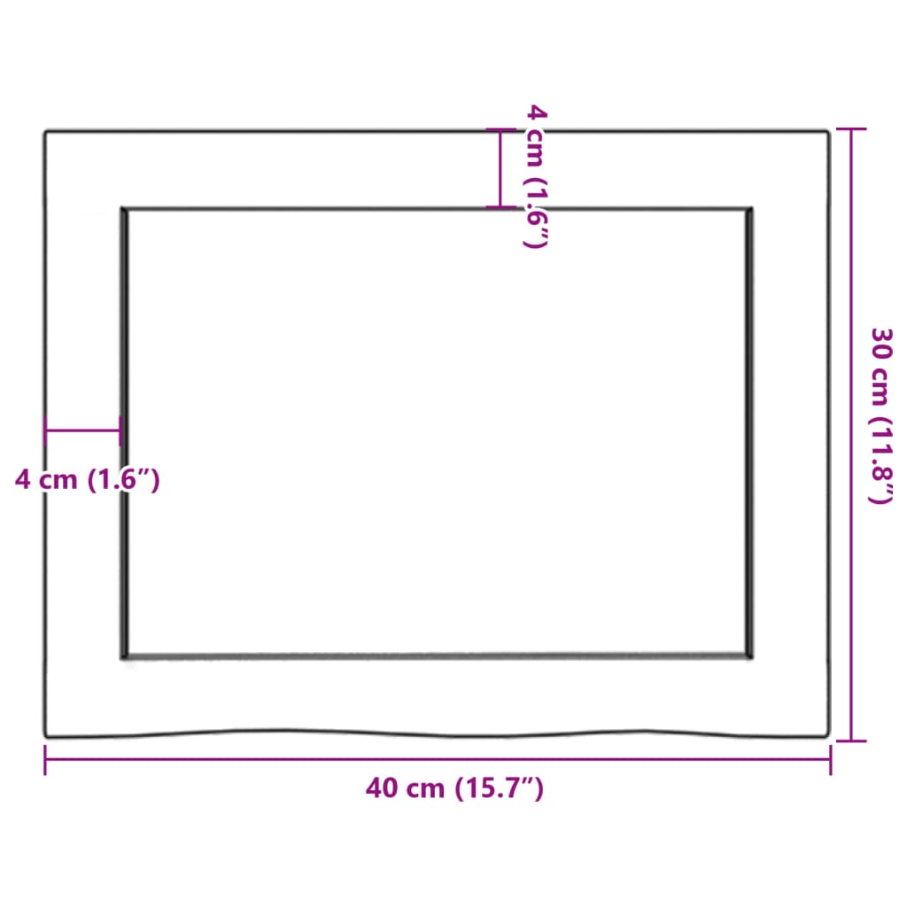 vidaXL Waschtischplatte Dunkelbraun 40x30x(2-4)cm Massivholz Behandelt